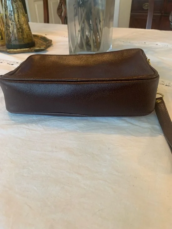 Valentino Dark Burgundy Leather Clutch Wristlet with Gold Hardware - Picture 9 of 10